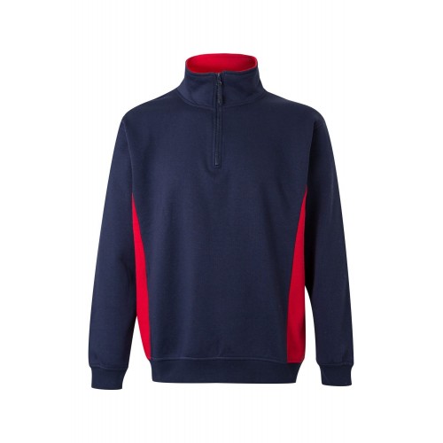 105704.SUDADERA BICOLOR CREMALLERA AZUL NAVY/ROJO XL