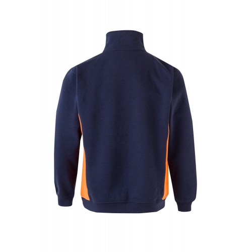 105704.SUDADERA BICOLOR CREMALLERA AZUL NAVY/NARANJA 2XL