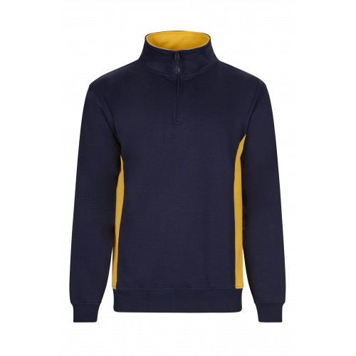 105704.SUDADERA BICOLOR CREMALLERA AZUL NAVY/AMARILLO M