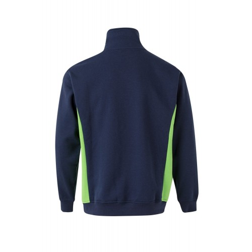 105704.SUDADERA BICOLOR CREMALLERA AZUL NAVY/VERDE LIMA 2XL