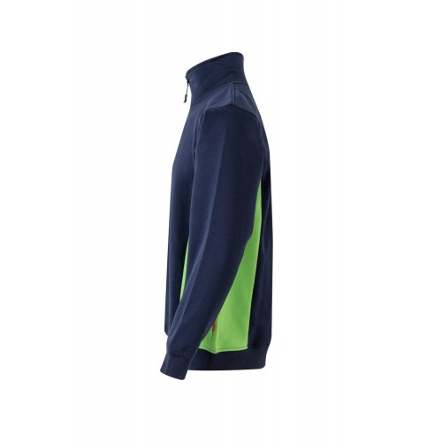 105704.SUDADERA BICOLOR CREMALLERA AZUL NAVY/VERDE LIMA 2XL