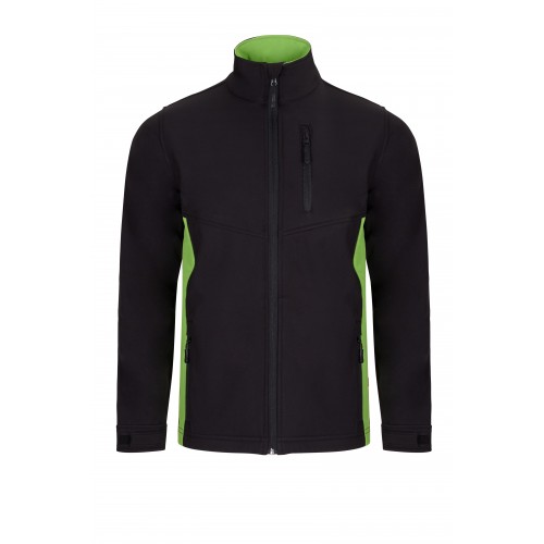 106004.SOFT SHELL BICOLOR NEGRO/VERDE LIMA XS