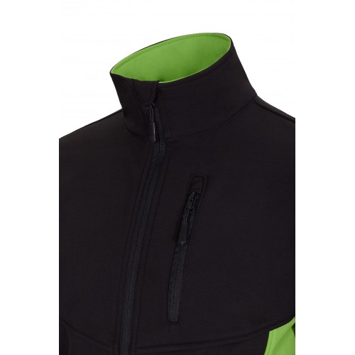 106004.SOFT SHELL BICOLOR NEGRO/VERDE LIMA XS