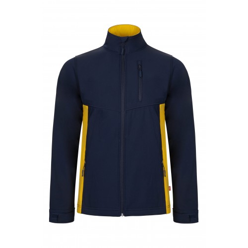 106004.SOFT SHELL BICOLOR AZUL NAVY/AMARILLO M