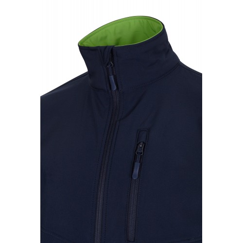 106004.SOFT SHELL BICOLOR AZUL NAVY/VERDE LIMA XS