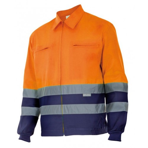 153.CAZADORA BICOLOR AV AZUL MARINO/NARANJA FLÚOR 5XL