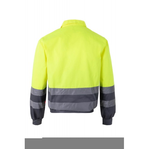 153.CAZADORA BICOLOR AV GRIS/AMARILLO FLÚOR 2XL