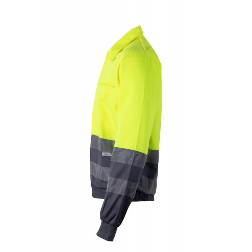 153.CAZADORA BICOLOR AV GRIS/AMARILLO FLÚOR 2XL