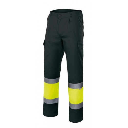 156.PANTALÓN BICOLOR FORRADO AV NEGRO/ AMARILLO FLUOR S