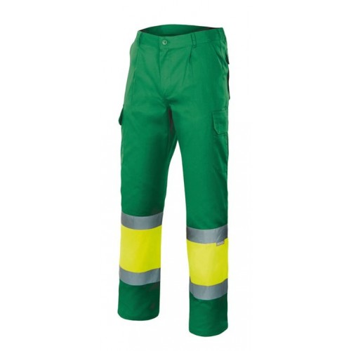 156.PANTALÓN BICOLOR FORRADO AV VERDE HIERBA/AMARILLO FLÚOR XL