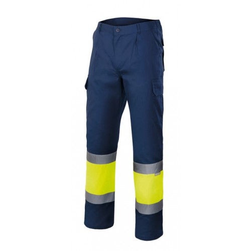 157.PANTALÓN BICOLOR AV AZUL MARINO/AMARILLO FLÚOR S