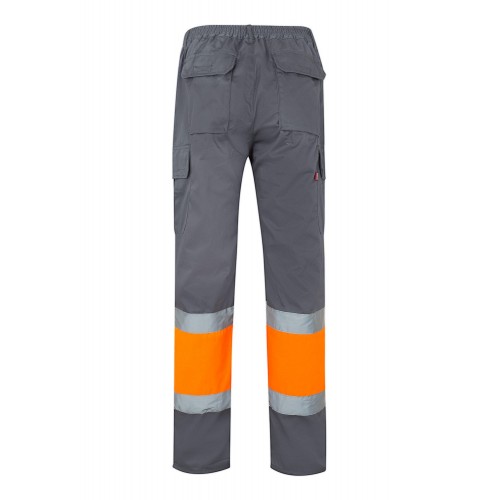 157.PANTALÓN BICOLOR AV GRIS/NARANJA FLÚOR 2XL
