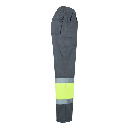 157.PANTALÓN BICOLOR AV GRIS/AMARILLO FLÚOR 2XL