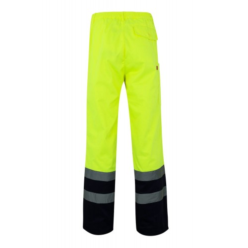 158.PANTALÓN BICOLOR AV AMARILLO FLÚOR/AZUL MARINO 2XL