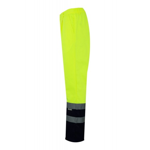 158.PANTALÓN BICOLOR AV AMARILLO FLÚOR/AZUL MARINO 2XL