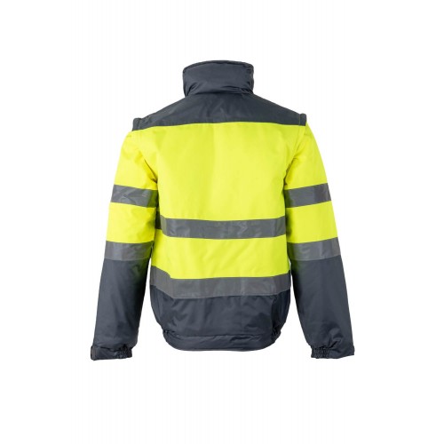 161.CAZADORA BICOLOR AV GRIS/AMARILLO FLÚOR 2XL