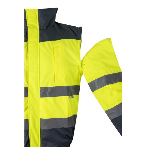 161.CAZADORA BICOLOR AV GRIS/AMARILLO FLÚOR 2XL