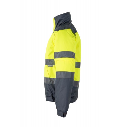 161.CAZADORA BICOLOR AV GRIS/AMARILLO FLÚOR 2XL