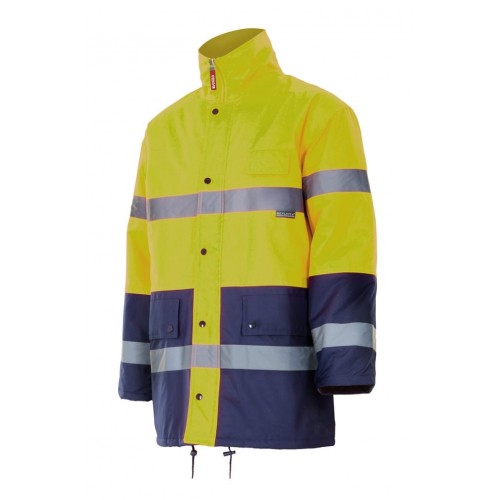 166.PARKA BICOLOR AV AZUL MARINO/AMARILLO FLÚOR 3XL