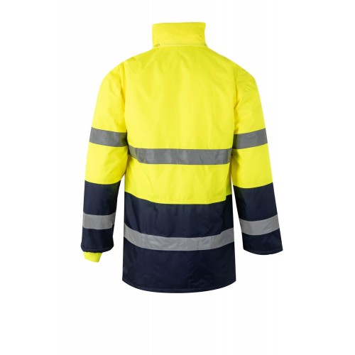 166.PARKA BICOLOR AV AZUL MARINO/AMARILLO FLÚOR 2XL