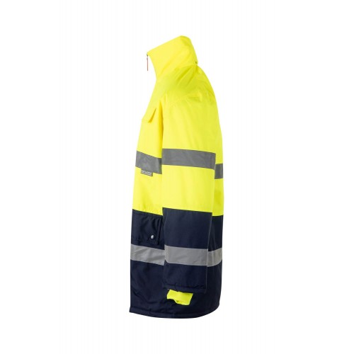166.PARKA BICOLOR AV AZUL MARINO/AMARILLO FLÚOR 2XL