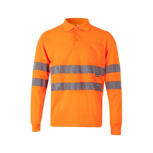 174.POLO ML AV NARANJA FLÚOR XS