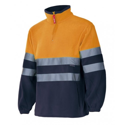 182.FORRO POLAR BICOLOR AV AZUL MARINO/NARANJA FLÚOR XL