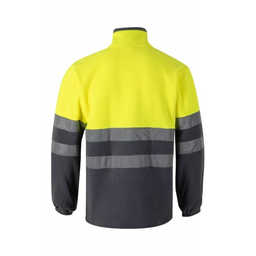 182.FORRO POLAR BICOLOR AV GRIS/AMARILLO FLÚOR 2XL