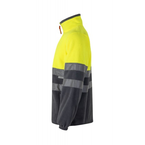 182.FORRO POLAR BICOLOR AV GRIS/AMARILLO FLÚOR 2XL