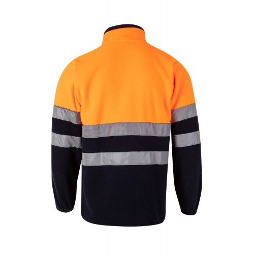 183.CHAQUETA POLAR BICOLOR AV AZUL MARINO/NARANJA FLÚOR 2XL