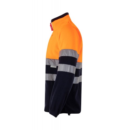 183.CHAQUETA POLAR BICOLOR AV AZUL MARINO/NARANJA FLÚOR 2XL