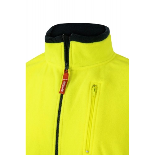 183.CHAQUETA POLAR BICOLOR AV AZUL MARINO/AMARILLO FLÚOR 2XL