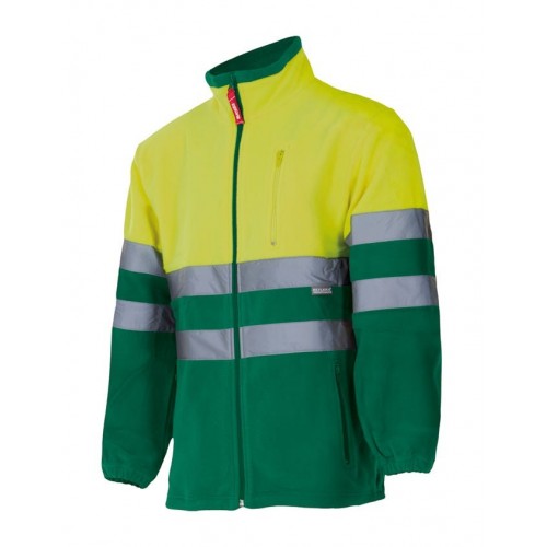 183.CHAQUETA POLAR BICOLOR AV VERDE/AMARILLO FLÚOR XS