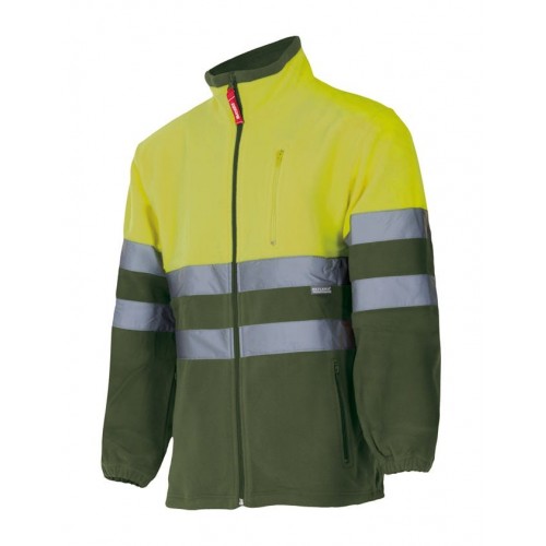 183.CHAQUETA POLAR BICOLOR AV VERDE CAZA/AMARILLO FLÚOR 5XL