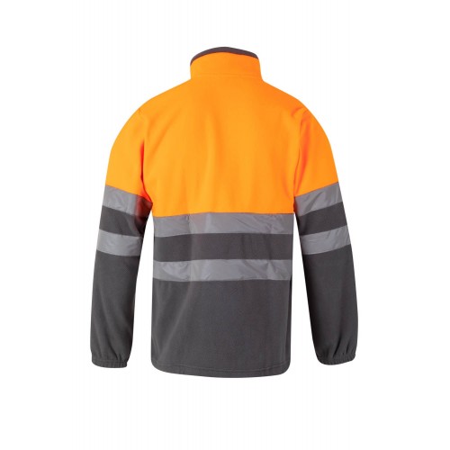 183.CHAQUETA POLAR BICOLOR AV GRIS/NARANJA FLÚOR 2XL