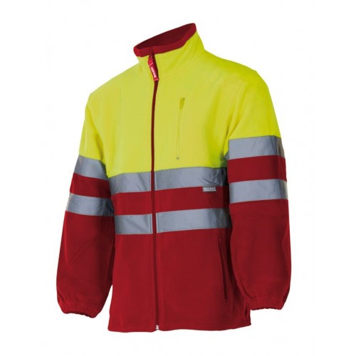 183.CHAQUETA POLAR BICOLOR AV ROJO/AMARILLO FLÚOR 3XL