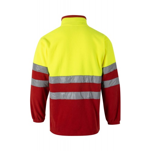 183.CHAQUETA POLAR BICOLOR AV ROJO/AMARILLO FLÚOR 2XL