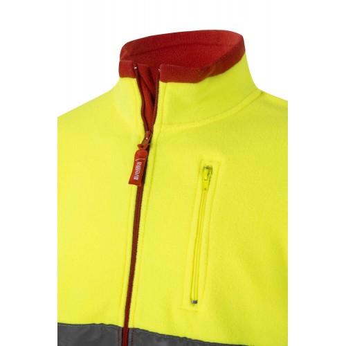 183.CHAQUETA POLAR BICOLOR AV ROJO/AMARILLO FLÚOR 2XL