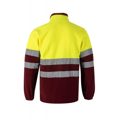 183.CHAQUETA POLAR BICOLOR AV GRANATE/AMARILLO FLÚOR 2XL