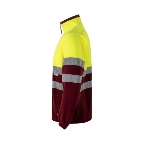 183.CHAQUETA POLAR BICOLOR AV GRANATE/AMARILLO FLÚOR 2XL