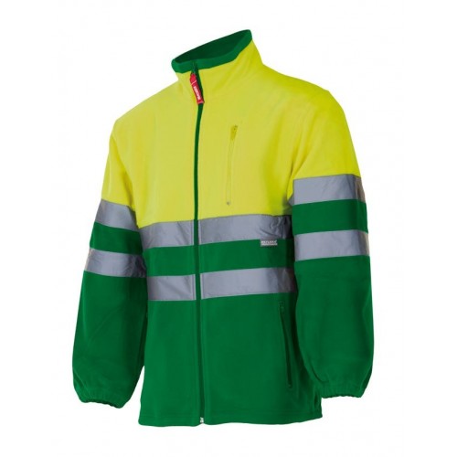 183.CHAQUETA POLAR BICOLOR AV VERDE HIERBA/AMARILLO FLÚOR 2XL