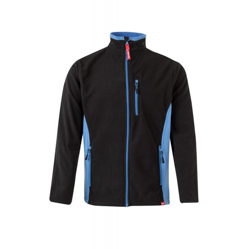 201504.CHAQUETA POLAR BICOLOR NEGRO/CELESTE 2XL