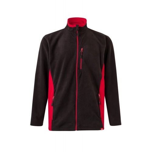 201504.CHAQUETA POLAR BICOLOR NEGRO/ROJO S