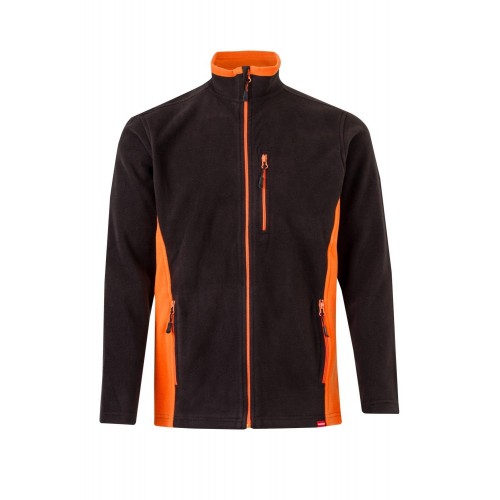 201504.CHAQUETA POLAR BICOLOR NEGRO/NARANJA M