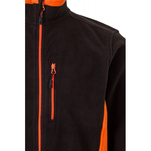 201504.CHAQUETA POLAR BICOLOR NEGRO/NARANJA 2XL