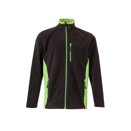 201504.CHAQUETA POLAR BICOLOR NEGRO/VERDE LIMA 2XL