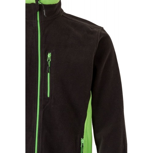 201504.CHAQUETA POLAR BICOLOR NEGRO/VERDE LIMA 2XL