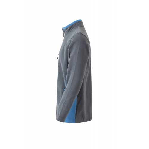 201504.CHAQUETA POLAR BICOLOR GRIS/CELESTE 2XL