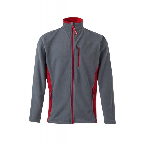 201504.CHAQUETA POLAR BICOLOR GRIS/ROJO S