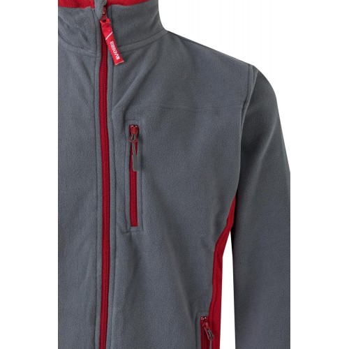 201504.CHAQUETA POLAR BICOLOR GRIS/ROJO 2XL